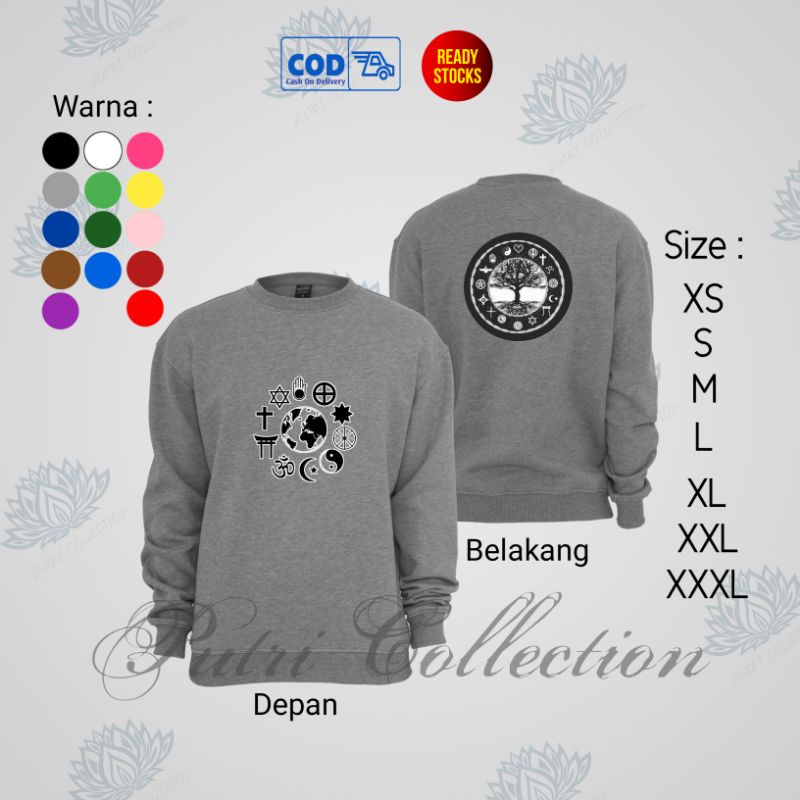 crewneck pluralisme/sweater pluralisme/switer pluralisme dewasa