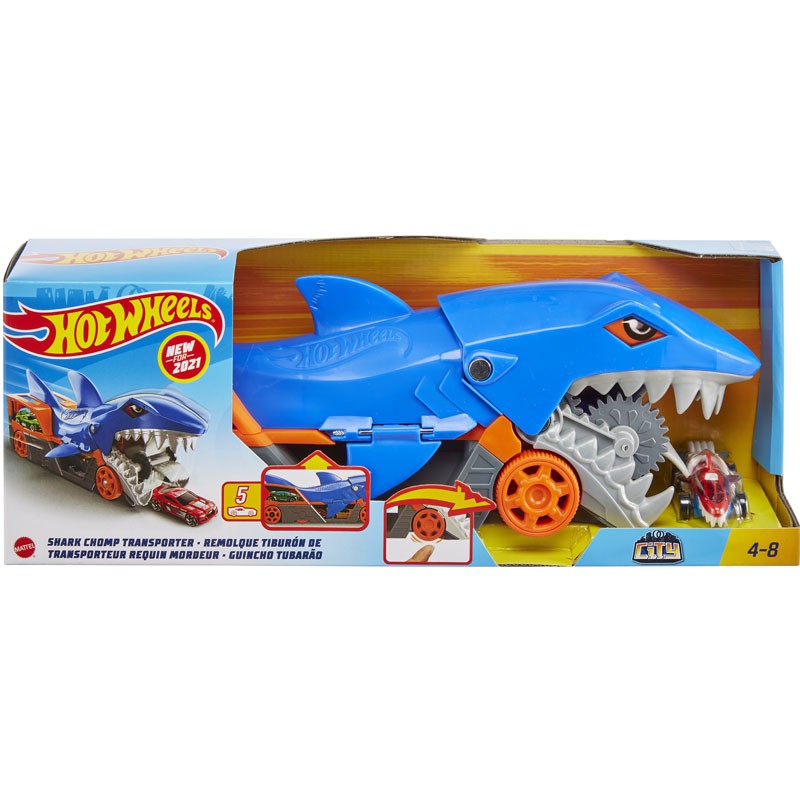 Diecast Hot Wheels SHARK CHOMP TRANSPORTER Track Builder Truck HW Hotwheels Mobil Mainan Anak