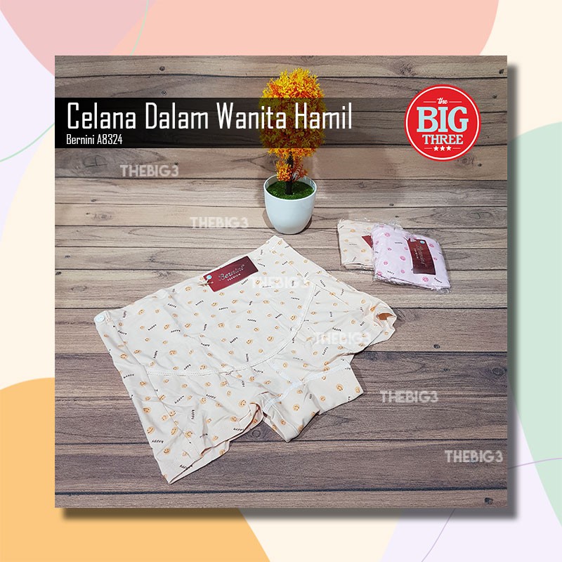 Bernini Celana Dalam Wanita Hamil Kancing Serut Bahan Katun Premium CD H - A8324 ART 24 A8309 09