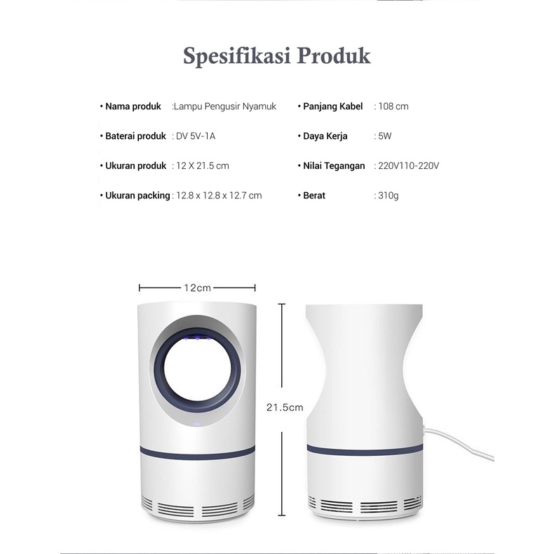 Trend-Alat Perangkap Nyamuk Elektrik / Lampu Ampuh Membasmi Nyamuk Serangga LED Mosquito Killer