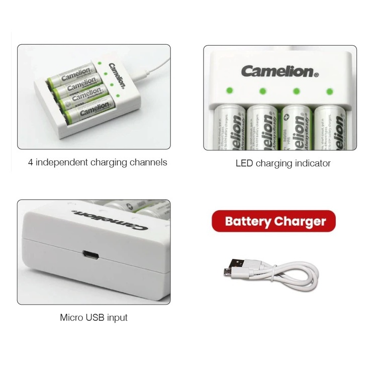 Charger Baterai Camelion BC-0807T + AA 4pcs