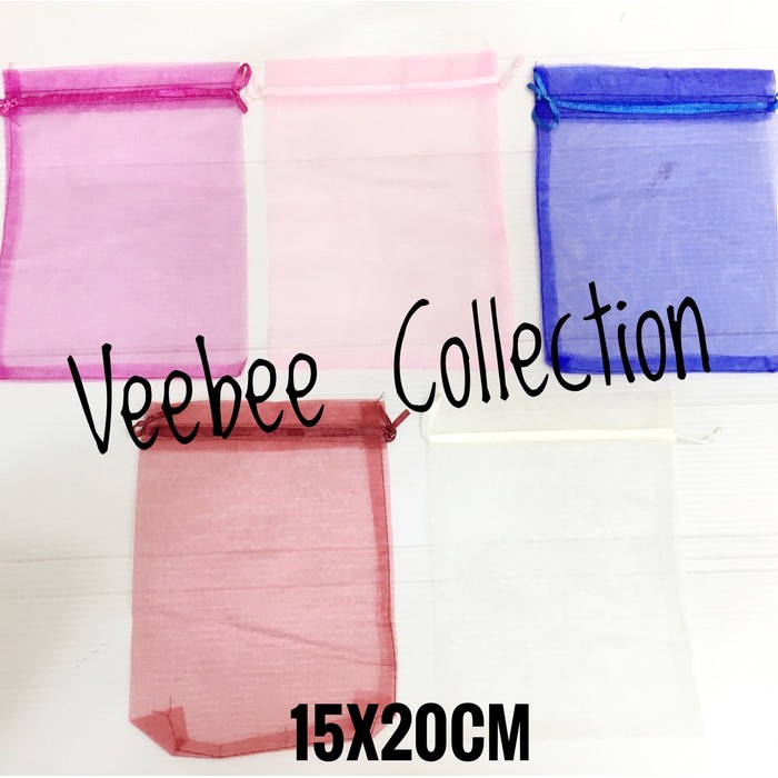

Organza bag 15x20cm/Tas tile polos 15x20cm/ kantong tile/kantong sovenir/tas sovenir