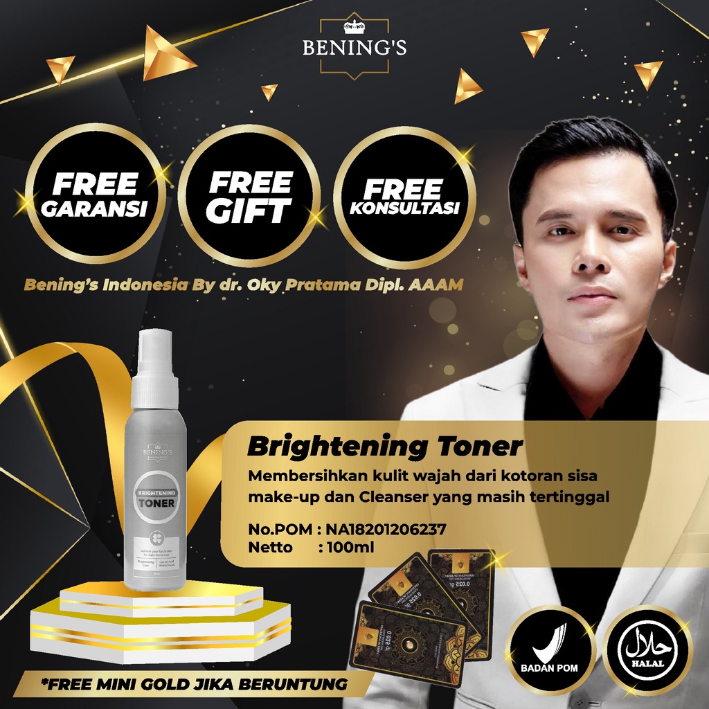 BENING'S TONER | MENYEGARKAN &amp; MENSTABILKAN PH KULIT I FREE GIFT SIAP KIRIM SELURUH INDONESIA