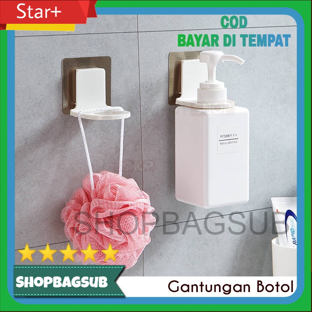 Gantungan Botol Sabun Shampo Hand Sanitizer Rak Dinding Tempel Kamar Mandi Dapur Saos Kecap