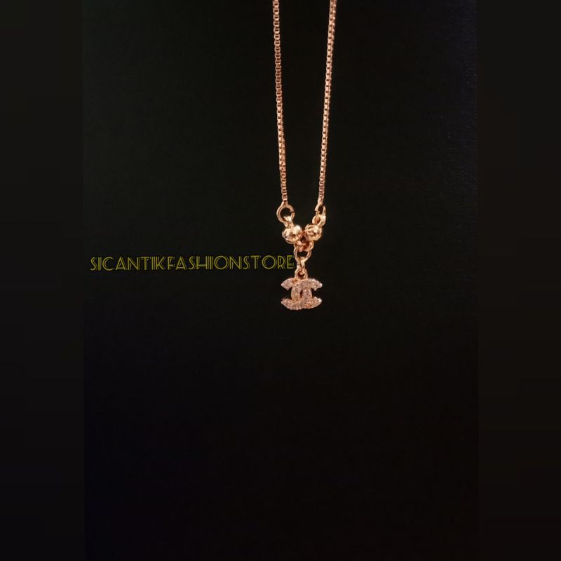 kalung Titanium plus lionti chanell Titanium anak-anak Terlaris anti Karat lapis emas tidak luntur