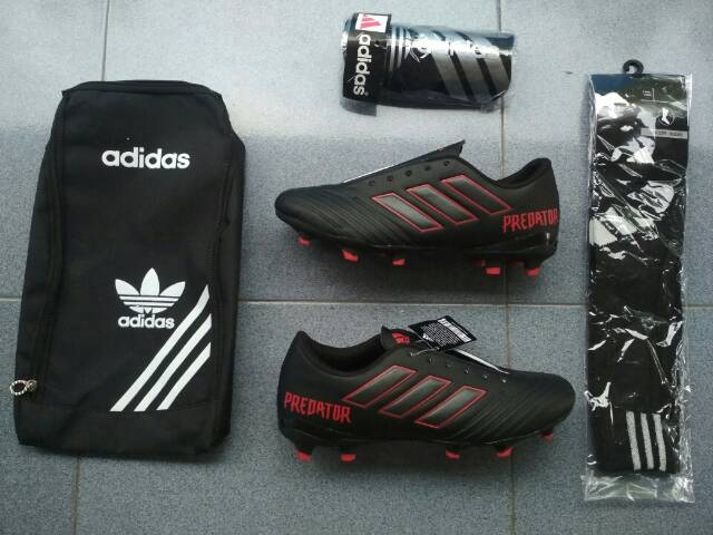 Bisa Bayar Tempat Cod Promo Paket Komplit Sepatu Bola Adidas Predator Awet Lentur Anti Karat-4