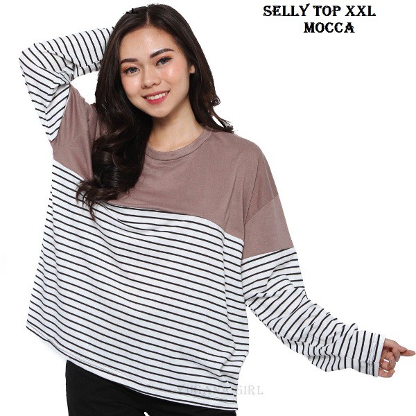 Belle Fashion SELLY Baju Kaos Kombinasi Jumbo XXL T Shirt Belle Fashion SELLY Baju Kaos Kombinasi Jumbo XXL T Shirt