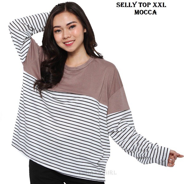 Belle Fashion SELLY Baju  Kaos  Kombinasi Jumbo  XXL T Shirt 