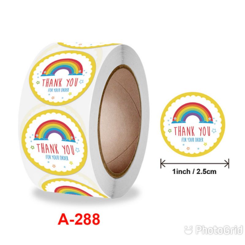 TERMURAH 100 pcs Stiker Label Thank you / Sticker Label Thankyou / Stiker Jualan online-B 50 pcs
