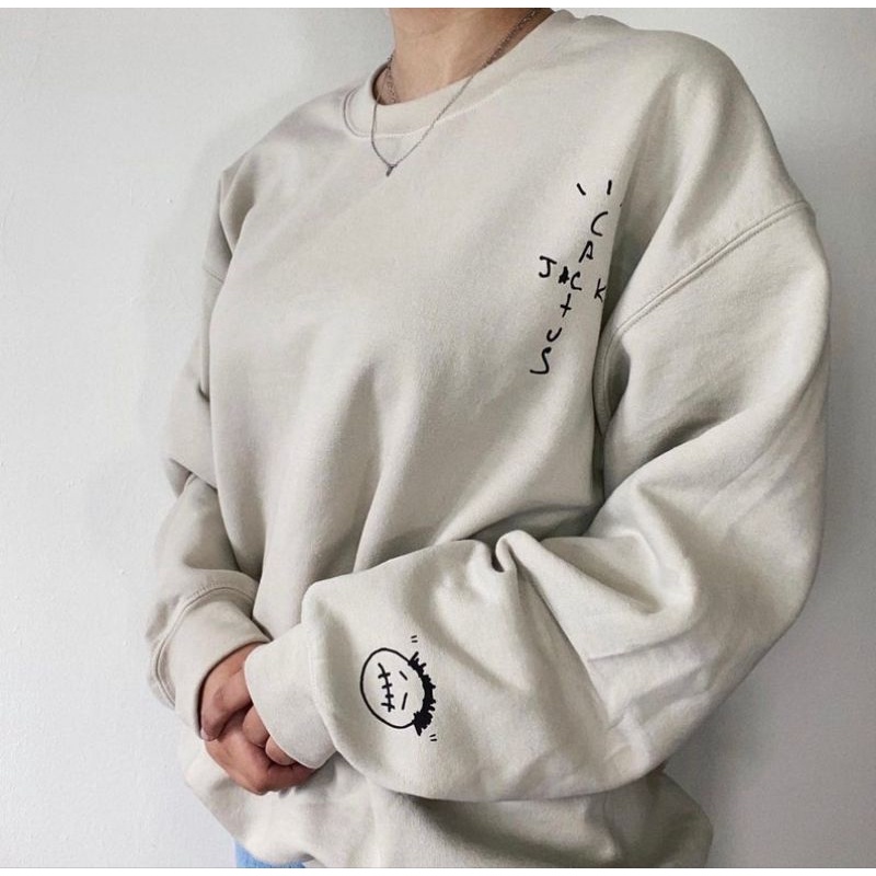 S - XXXXXL(6XL) Sweater CACTUS JACK Crewneck Beige Khaki Bigsize Street Style Sweatshirt Fleece Unisex Jumbo