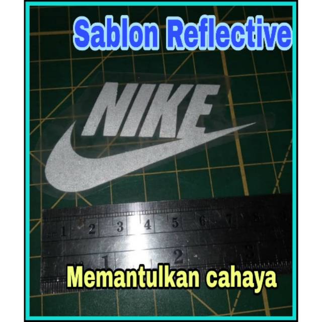 Patch logo Nike / sablon setrika / silver reflektive