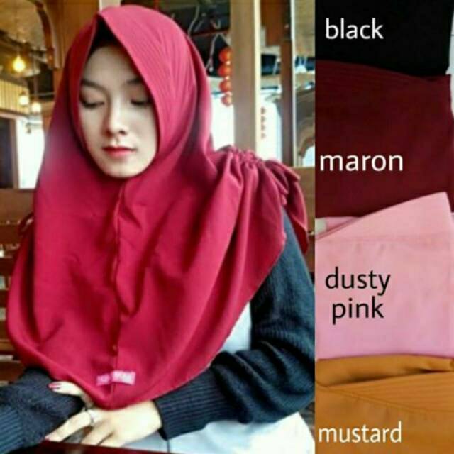 Jilbab Khimar Simple Serut Samping Khimar Pet Antem Halifa Hijab Shopee Indonesia