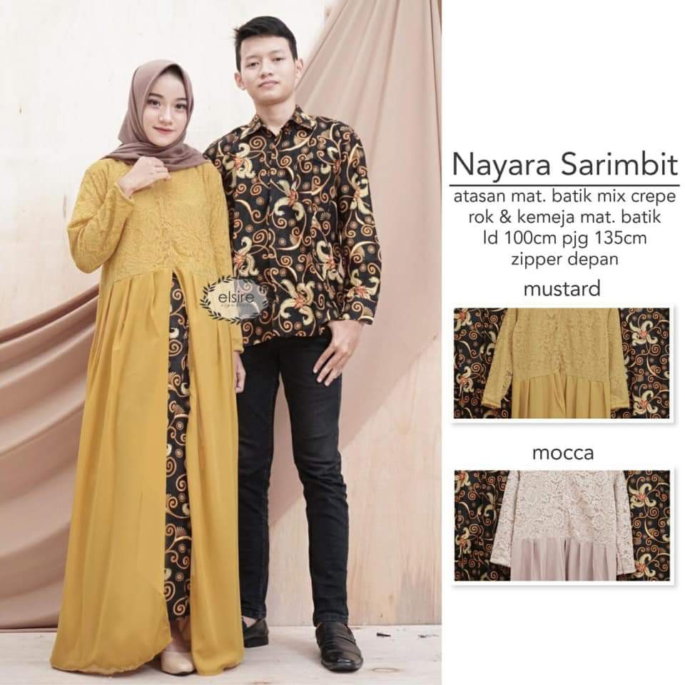 couple gamis nayara/ batik set/ sarimbit batik keluarga