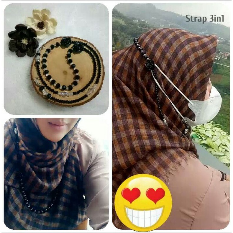 STRAP MASKER KRISTAL STRAP MASKER 3in1 KONEKTOR MASKER KRISTAL CONNECTOR MASKER CRYSTAL