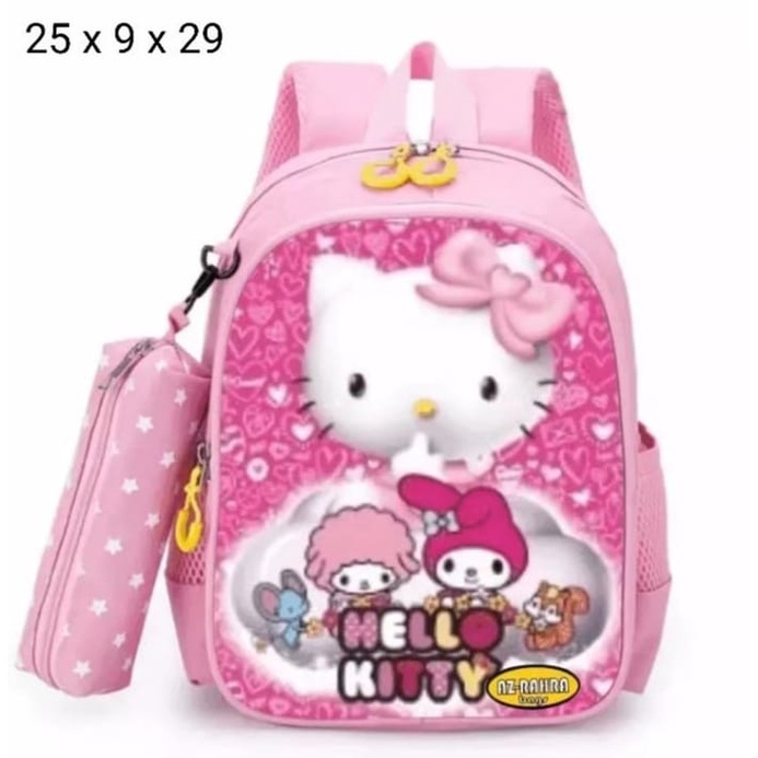 Diobrale - Tas Ransel Anak Karakter Hello Kitty 3D Tas Anak Terbaru 2022 Backpack Sekolah Anak Gadis Perempuan Murah