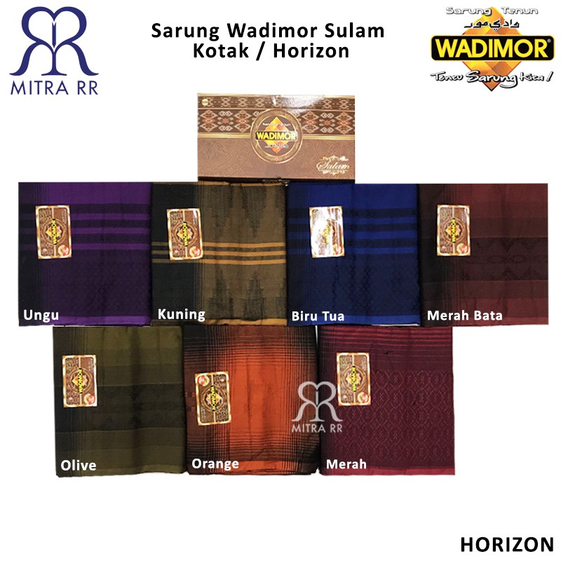 Sarung Wadimor Sulam Motif Kotak / Horizon Garis Sarung Tenun Dewasa Satuan Grosir