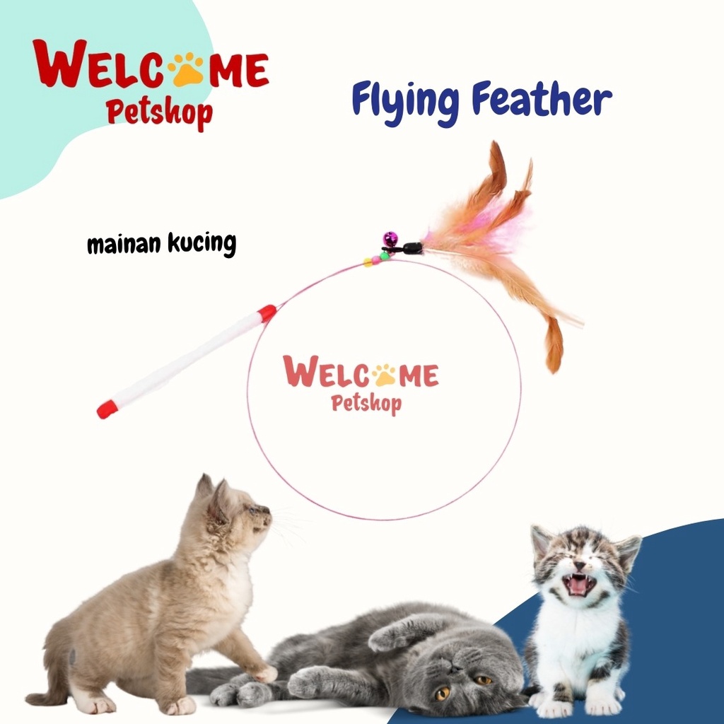 Flying Feather / Mainan Tongkat Kucing / Mainan Bulu Kucing