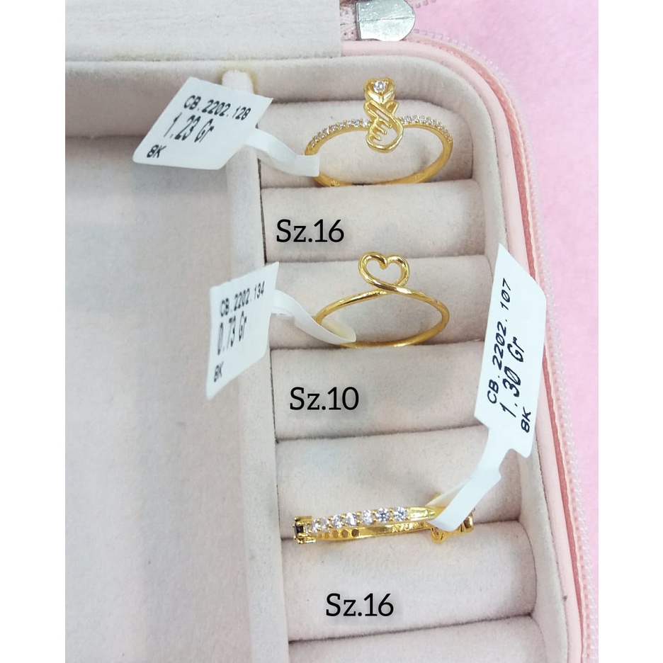 Cincin emas asli kadar 375/8karat gram ringan fashion ringan cocok untuk kado
