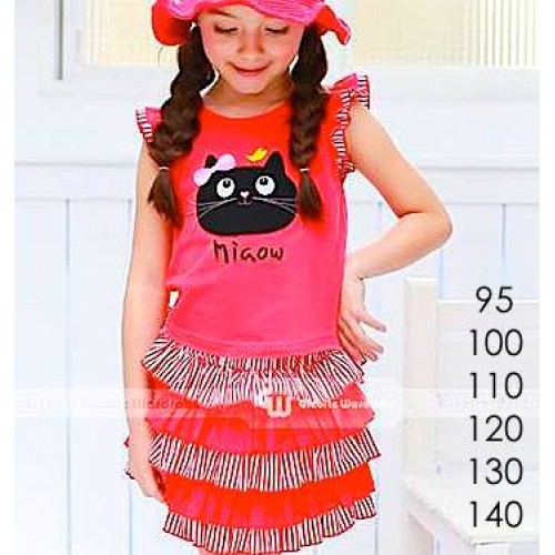 Baju anak perempuan impor reseller/dropship Miaow Ruffle sc-14589