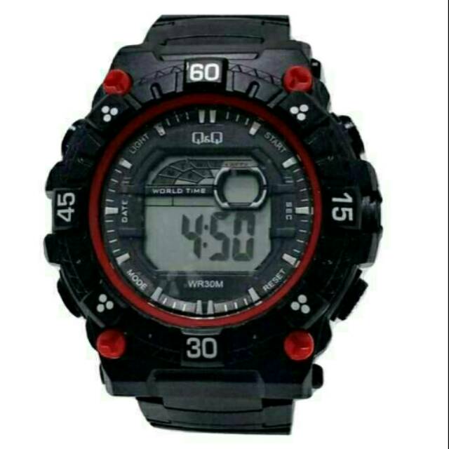 Jam Tangan Pria Sporty Q&amp;Q Digital Strap Rubber QQ003