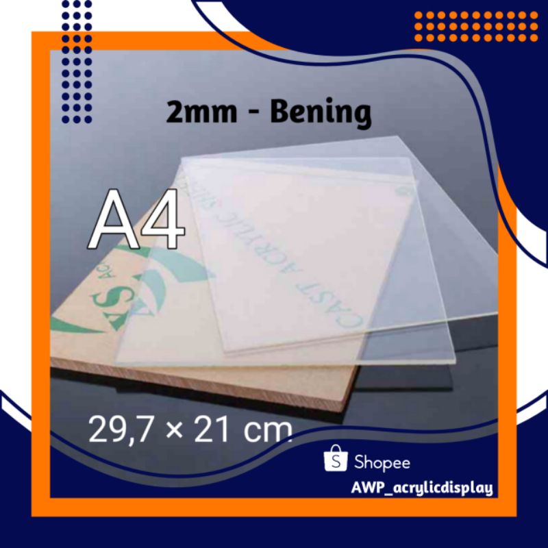 

Akrilik A4 Lembaran 2mm Acrylic 2 mm Bening Transparan