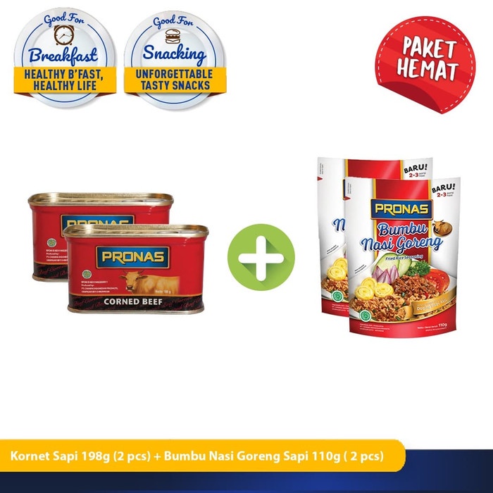 

sa2011aa Pronas Nasi Goreng 110 G Dan Kornet Sapi 198 G (Bundling 4 Cs) Xa20X1