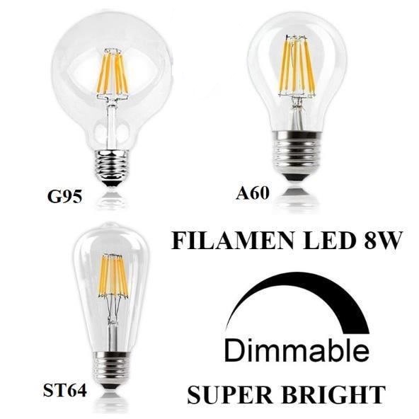 [WS] LAMPU CAFE FILAMEN LED 8W DIMMABLE / LAMPU HIAS FILAMEN GANTUNG CAFE / LAMPU EDISON FILAMEN