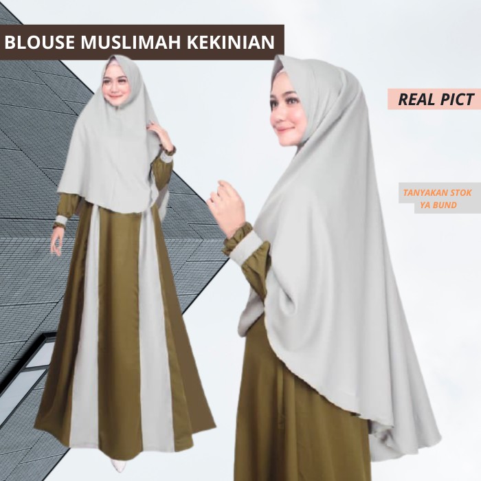 ATASAN WANITA Gamis Brukat Khimar Terbaru Remaja Kekinian Fashion Muslimah Cewek Perempuan ZM12