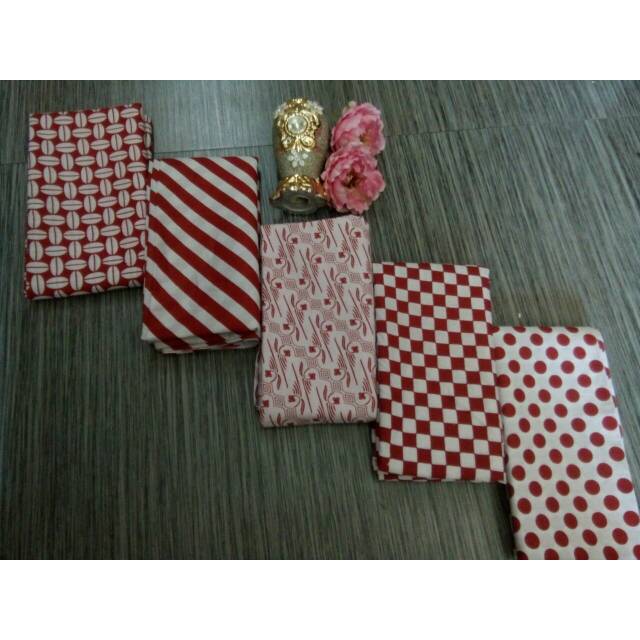 Atk kain batik garutan merah putih batik PRINTING bahan seragam bridesmaid