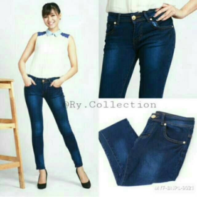 Celana wanita jeans panjang hitam wanita skinny street melar softjeans