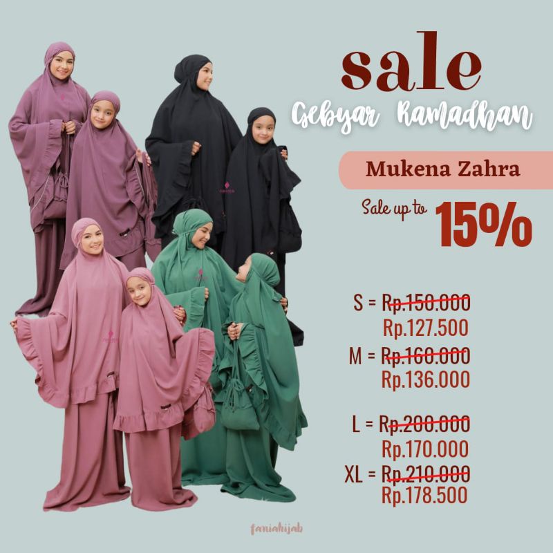 MUKENA ZAHRA / MUKENA DEWASA / BY NAYMA HIJAB