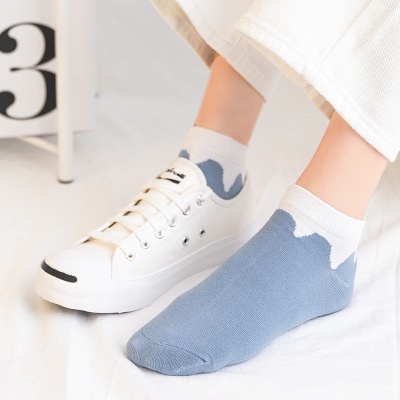 ⭐️𝐈𝐇𝐒 𝟑𝟐𝟐⭐️Kaos Kaki Wanita Motif Catur New Fashion Korean Style Socks Breathable-3
