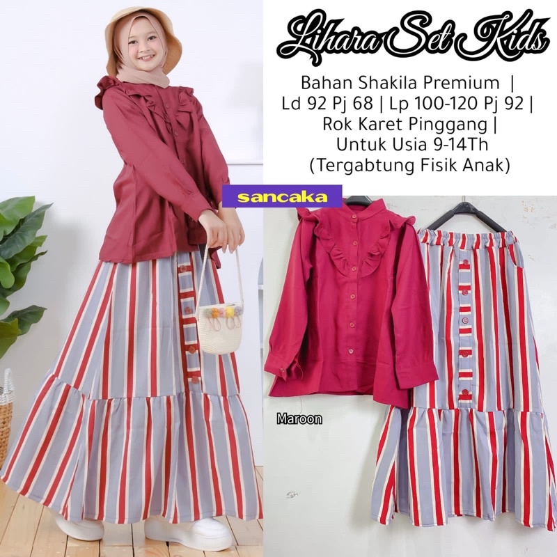 LIHARA SET KIDS SETELAN MUSLIM ANAK BY SANCAKA