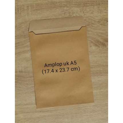 Amplop Coklat Polos kraf A5 plus / amplop undangan / amplop vintage (isi 10 bh)