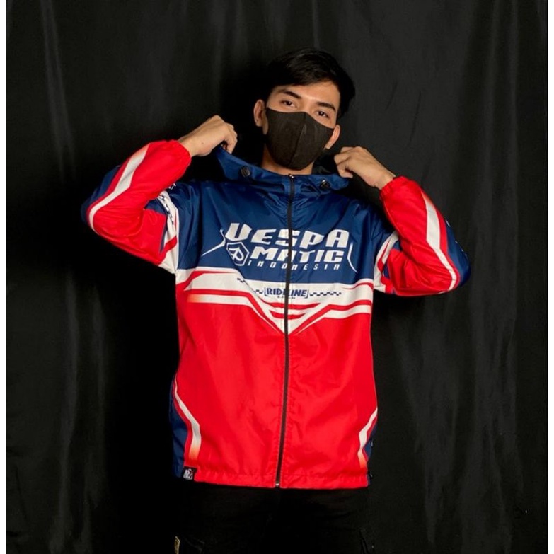 ✅ [WATERPROOF] JAKET VESPA MATIC SCOOTER ADDICT HOODIE SUNMORI SPRINT LX PRIMAVERA