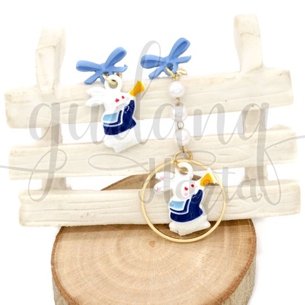 Anting Stud Blue Rabbit Anting Kelinci Biru Earrings GH 203179