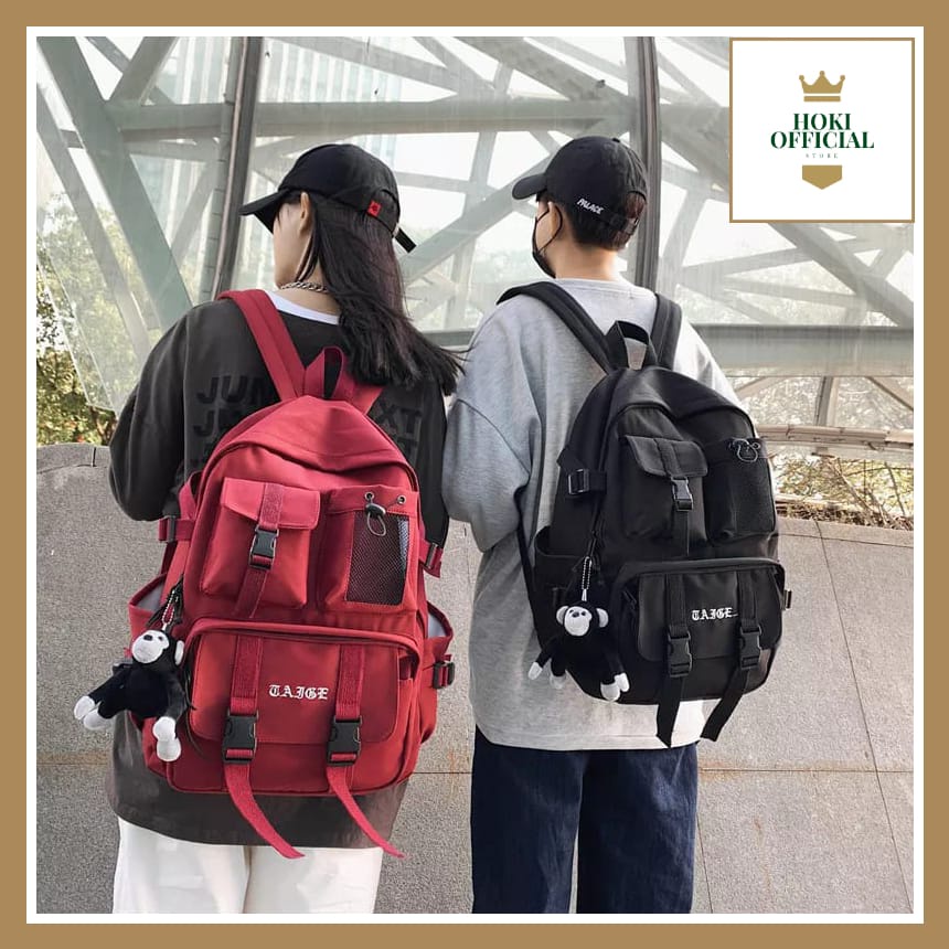 [COD] Tas Wanita Pria Ransel Sekolah Gaya Korea Ada Slot Laptop Bagpack Kapasitas Besar Tas Pria Stylish HokiOfficial