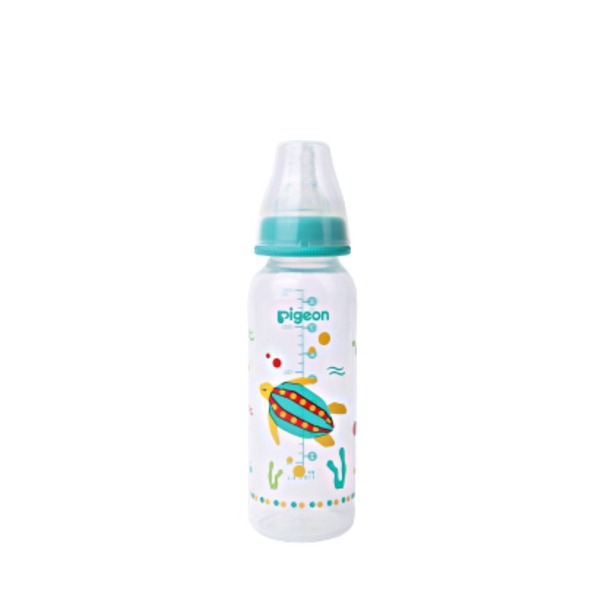 Pigeon Botol Susu Peristaltic Nipple Round Nursing Bottle PP RP Slim Neck Turtle Penyu Belimbing 240ml