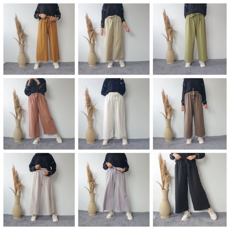 BEFAST - ZFS OOTD Wanita Kulot WINTER / HABLE KULOT LINEN / Celana Panjang Casual / Kulot Wanita Kekinian / Fashion Remaja Trendy / Celana Kulot Polos Terlaris / Keluaran Terbaru 2022