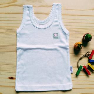 Set 3 Pcs Little Q Singlet Kaos  Dalam Putih Perempuan 