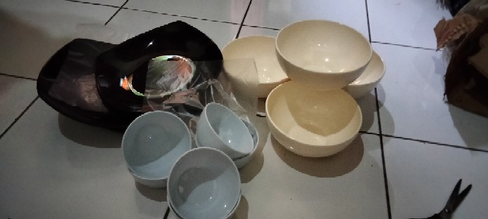 Mangkok Bulat L Piring Kotak & Mangkok Kotak Gelombang Hoya