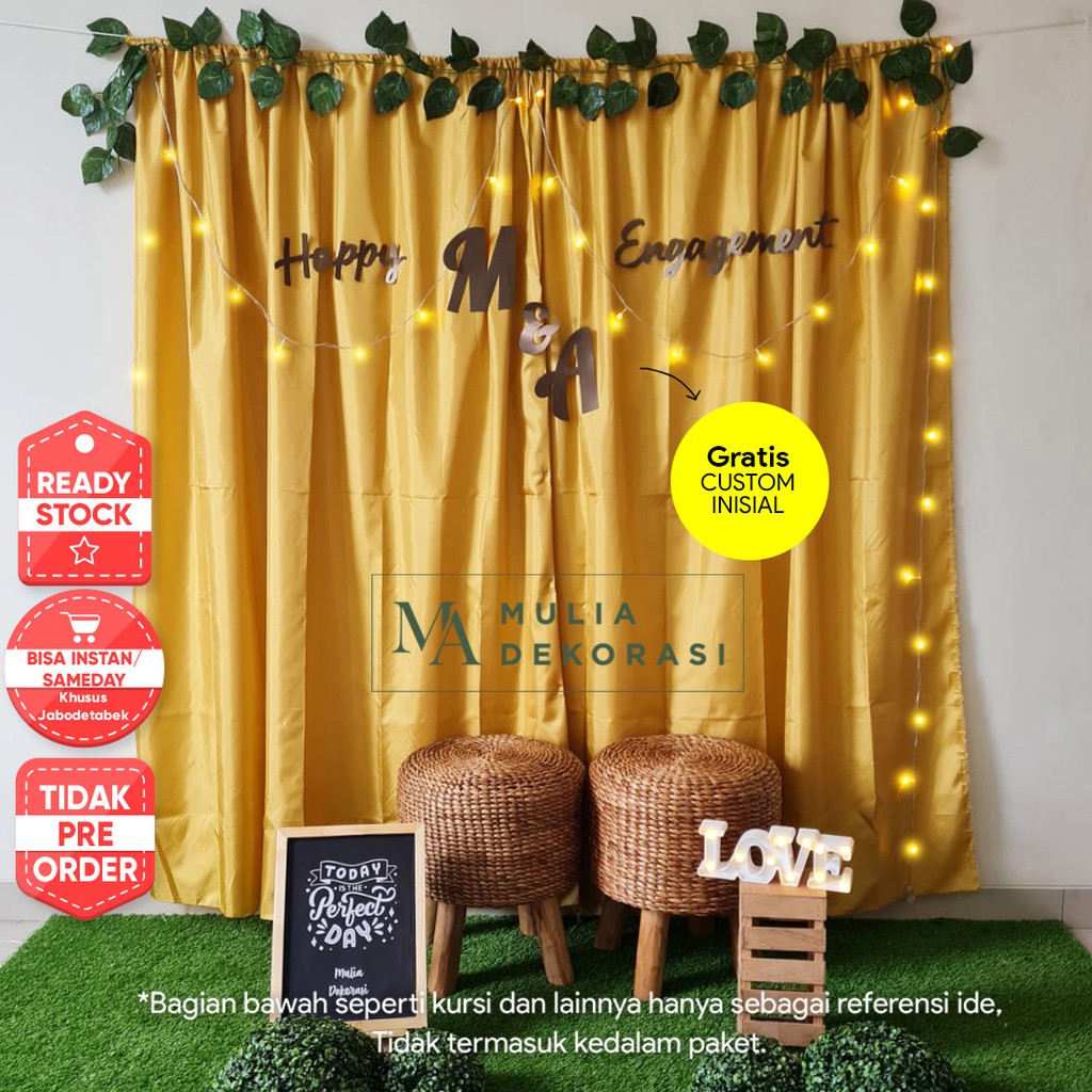 Dekorasi Lamaran Backdrop Nikahan PhotoBooth DIY Akad Nikah Aqiqah Khitan Paket Mulia C