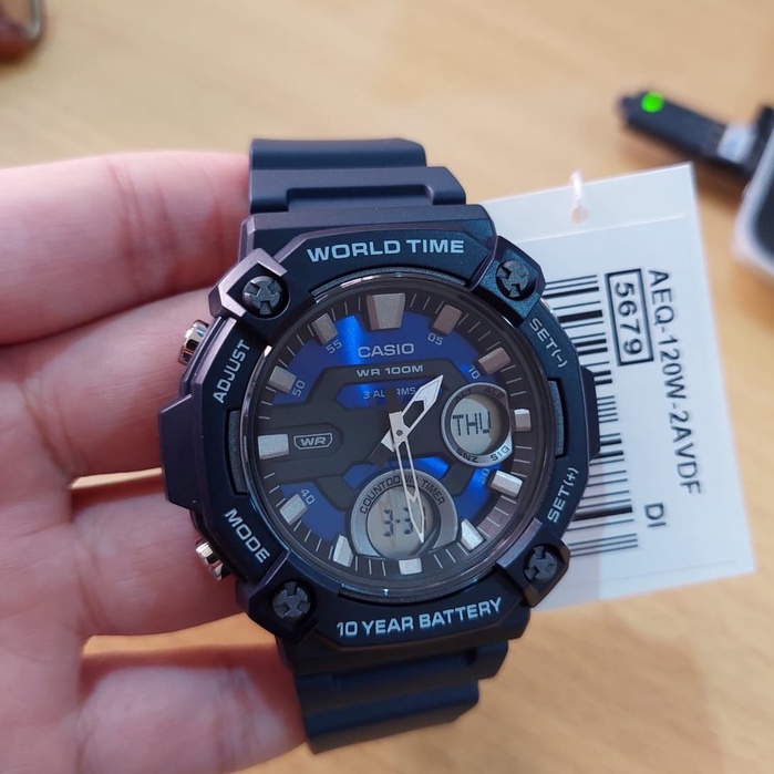 Jam Tangan Pria Casio AEQ-120W-2A Analog Dan Digital Terbaru Original