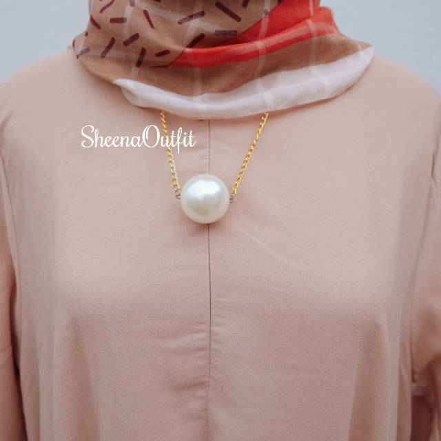 Premium necklace aksesoris kalung hijab Fashion mutiara simple