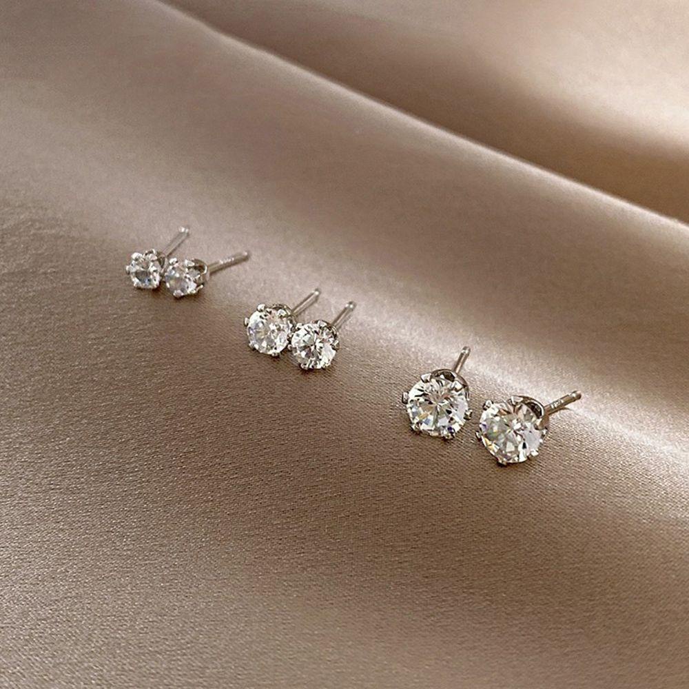 Mxbeauty Zirkon Anting Pejantan Elegan Halus Hadiah Fashion Gadis Sederhana Gaya Korea Anting