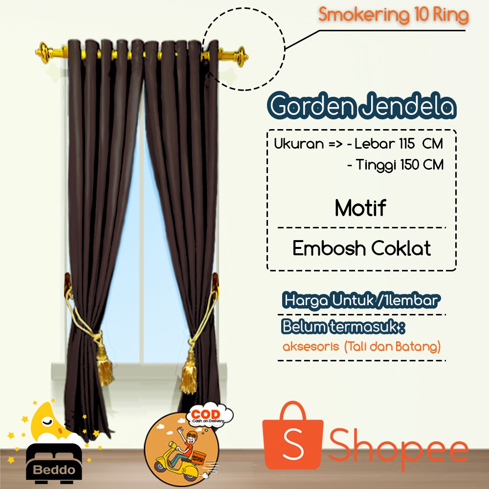 Gorden Jendela gorden pintu gorden minimalis gorden polos gorden Smokering/ gordeng murah/corak