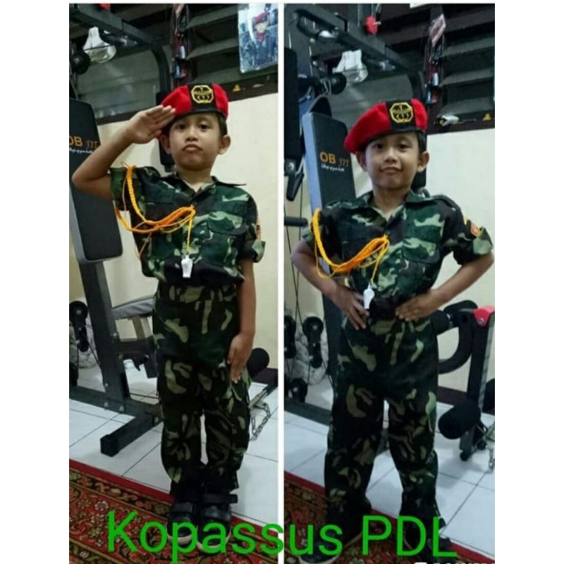 baju seragam KOPASSUS PDL anak baret merah || kostum setelan lengkap dengan atribut