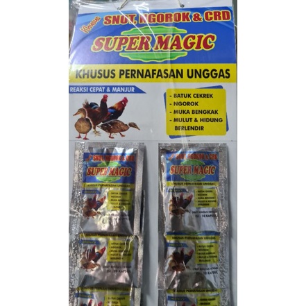 2 bks SUPER MAGIC 20 kapsul obat anti snot crd ayam burung merpati snot radang infeksi pernafasan pencernaan jamu herbal asli