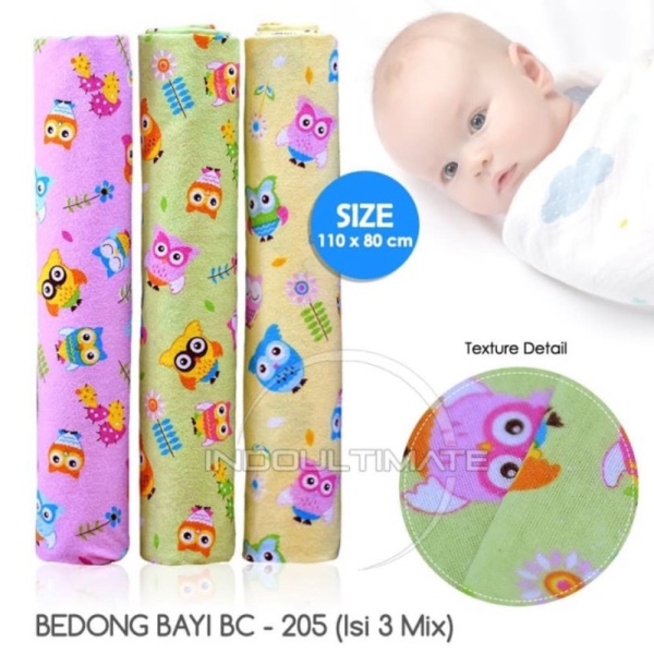 Promo KAHATEX PREMIUM Bedong Bayi Flanel 3pc JUMBO 110x80cm BC-205 Alas Bayi Berkualitas