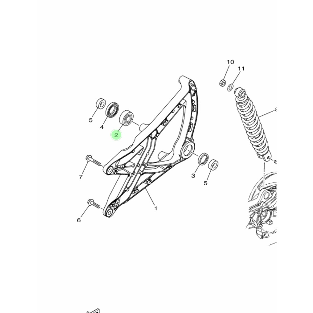 BEARING LAHER SWING ARM FORK 6302 2RS XEON KARBU - NOUVO Z LELE ORIGINAL YGP 93306-302YN